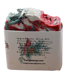 Winter Cardinal Handmade Bar Soap with Coconut Milk, Activated Charcoal and Shea Butter