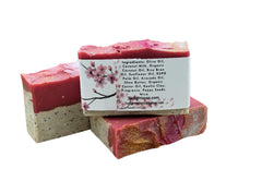 Wild Cherry and Almond Poppy Seed Soap Coconut Milk Plant Based Natural Handmade Bar