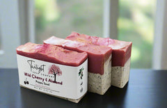 Wild Cherry and Almond Poppy Seed Soap Coconut Milk Plant Based Natural Handmade Bar