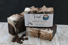 Mocha Latte Coffee Soap, with Vanilla Cream, Organic Coffee, Exfoliating Plant Based Natural Handmade Bar Soap