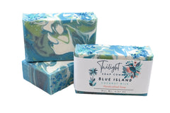 Natural Plant Based Tropical Coconut Milk Soap "Blue Island" with Shea Butter