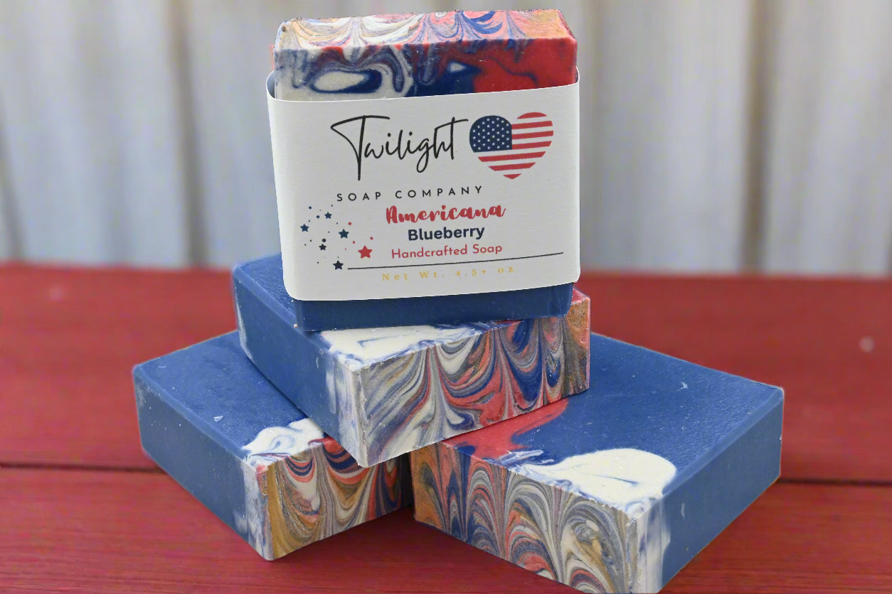 Blueberry Soap Americana Plant Based Natural Aloe Vera Handmade Bar Soap