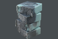 Midnight Drift Cambrian Blue Clay, Black Castor Oil and Activated Charcoal Soap, Plant Based Natural Aloe Vera Handmade Bar Soap