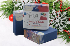 Merry & Bright Blueberry Soap Plant Based Natural Aloe Vera Handmade Bar Soap