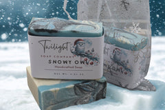 Snowy Owl Poppy Seed Exfoliating Handmade Bar Soap with Activated Charcoal and Coconut Milk