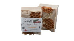 Holiday Artisan Soap – Goat Milk, Beeswax & Honey – Christmas Burlap Bag – Stocking Stuffer