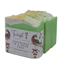 Partridge in a Pear Tree Soap – Aloe Vera Handmade Bar – Christmas Gift in Organza Bag
