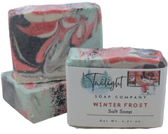 Stocking Stuffer, Winter Frost Soap Handmade Bar Soap with Coconut Milk in Organza Bag