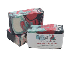 Winter Cardinal Handmade Bar Soap with Coconut Milk, Activated Charcoal and Shea Butter