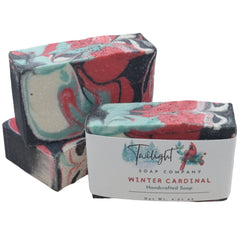 Winter Cardinal Handmade Bar Soap with Coconut Milk, Activated Charcoal and Shea Butter
