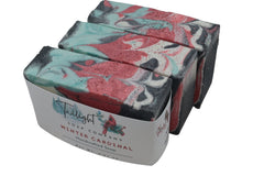 Winter Cardinal Handmade Bar Soap with Coconut Milk, Activated Charcoal and Shea Butter