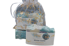 Winter Castle Plant Based Natural Aloe Vera Handmade Bar Soap in Organza Gift Bag