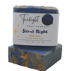 Silent Night Soap – Winter Eucalyptus & Pine – Handmade Holiday Bar in Organza Bag