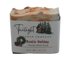 Twilight Soap Company Rustic Holiday soap bar on a wooden surface
