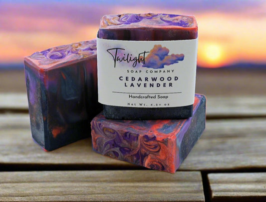 Twilight Sky Lavender Cedarwood Plant Based Essential Oil Soap Handmade Bar Soap