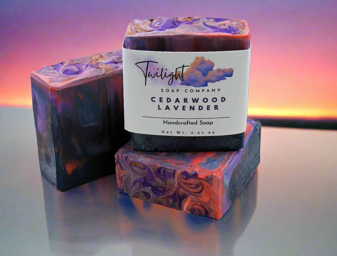 Twilight Sky Lavender Cedarwood Plant Based Essential Oil Soap Handmade Bar Soap