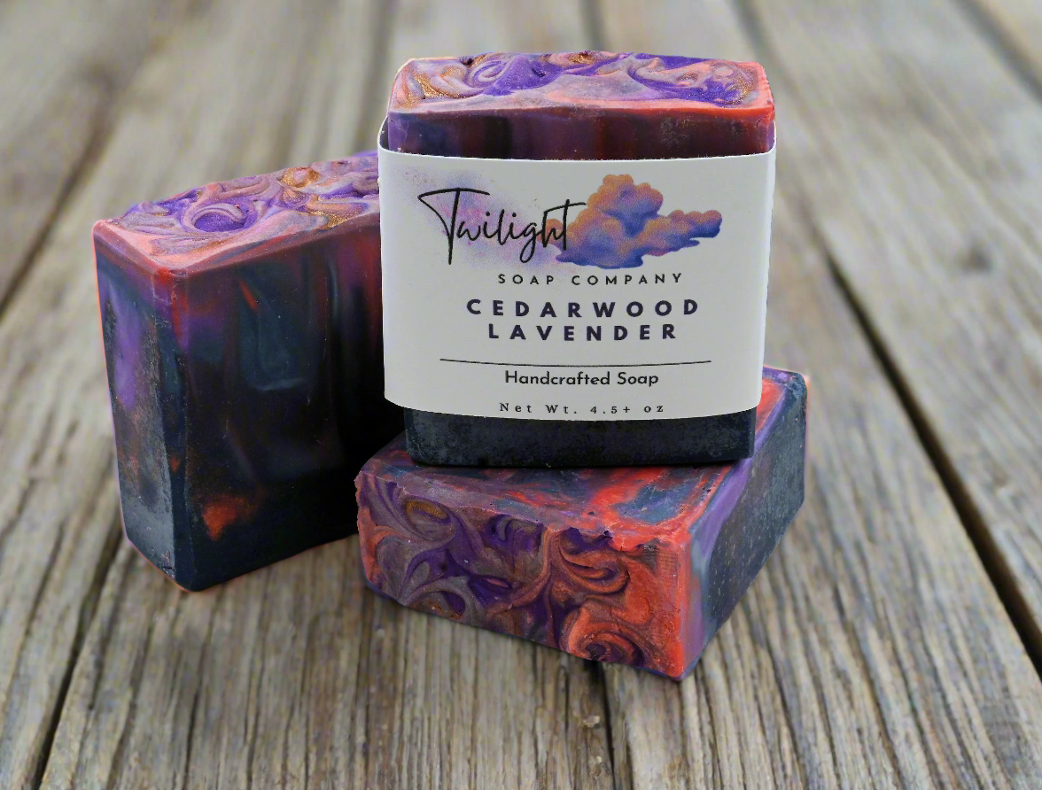 Twilight Sky Lavender Cedarwood Plant Based Essential Oil Soap Handmade Bar Soap