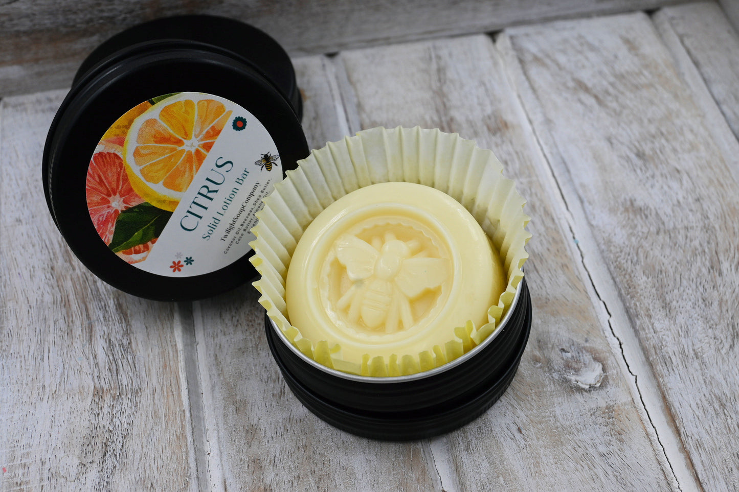 Solid Lotion Bar - Beeswax Lotion Bar in Tin, Choose your scent