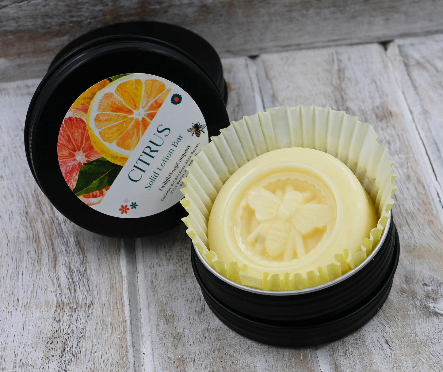 Solid Lotion Bar - Beeswax Lotion Bar in Tin, Choose your scent