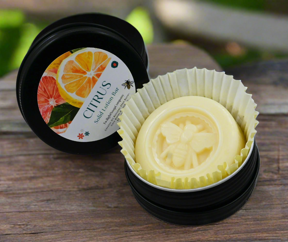 Solid Lotion Bar - Beeswax Lotion Bar in Tin, Choose your scent