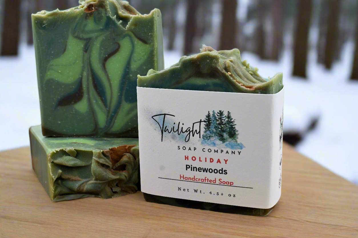 Holiday Pinewoods Plant Based Natural Aloe Vera Handmade Bar Soap