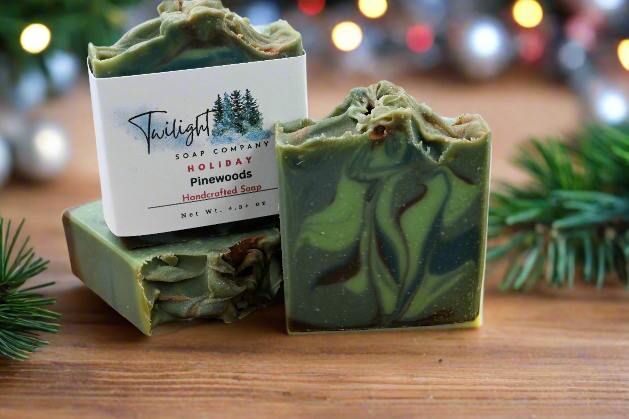 Holiday Pinewoods Plant Based Natural Aloe Vera Handmade Bar Soap