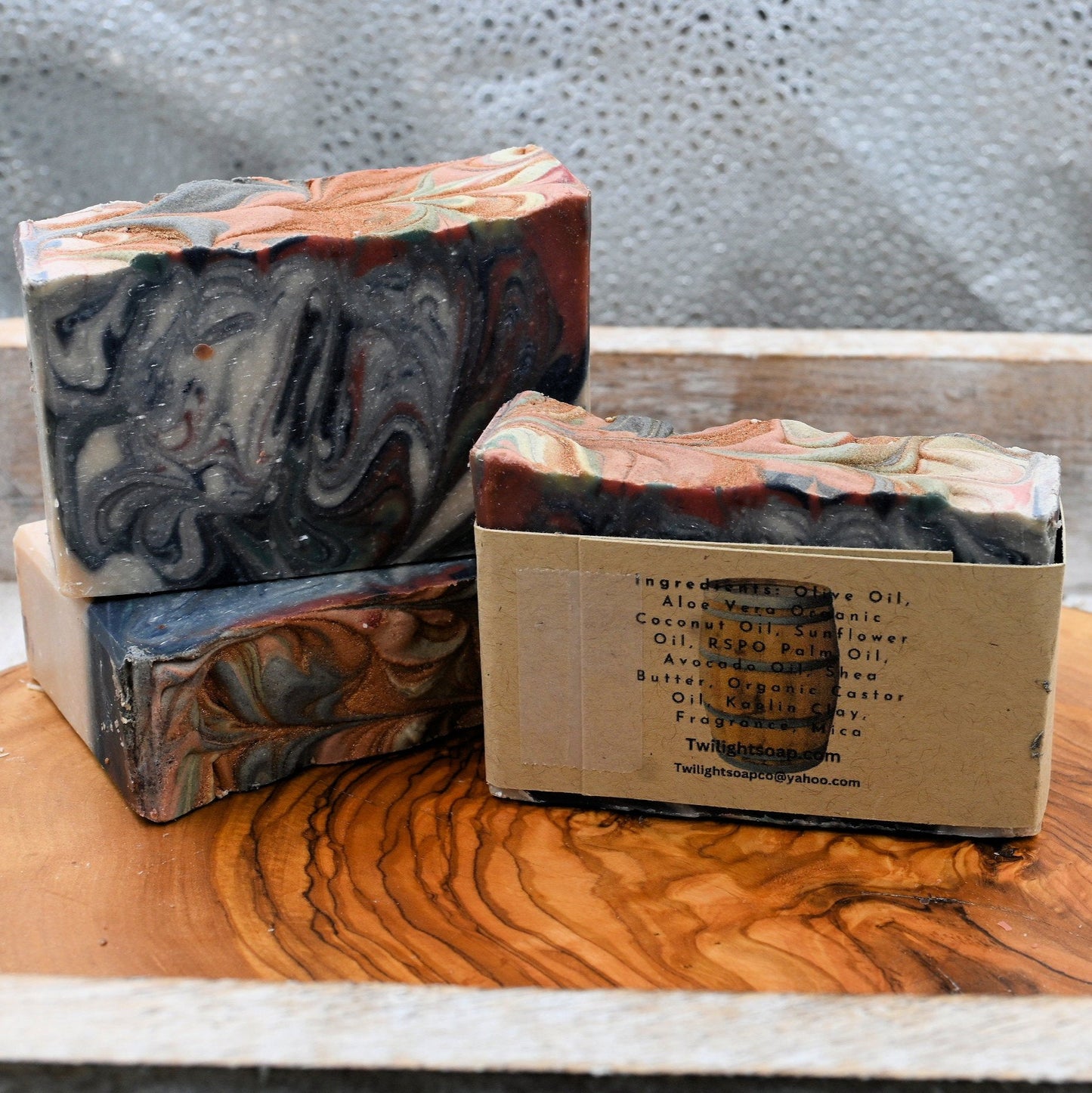 Bourbon Wood Soap, Plant Based Natural Aloe Vera Handmade Bar Soap