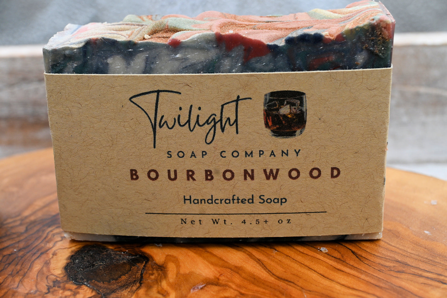 Bourbon Wood Soap, Plant Based Natural Aloe Vera Handmade Bar Soap