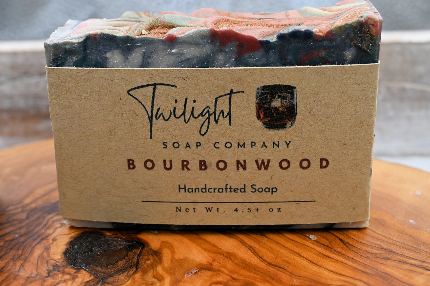 Bourbon Wood Soap, Plant Based Natural Aloe Vera Handmade Bar Soap