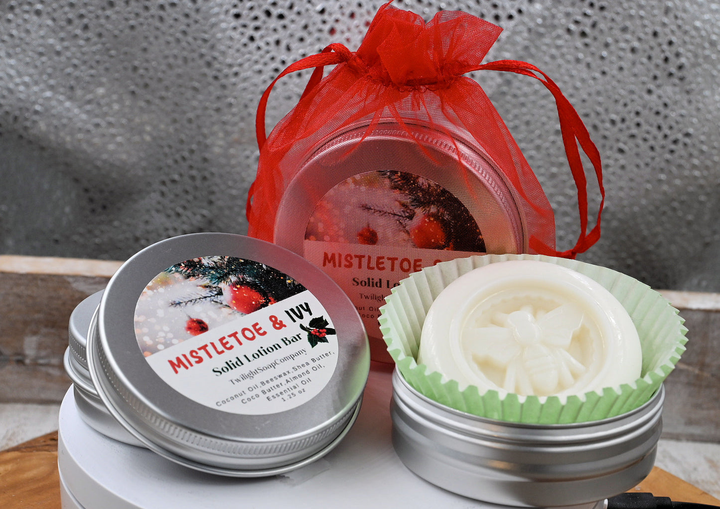 Solid Lotion Bar - Beeswax Lotion Bar in Tin, Choose your scent