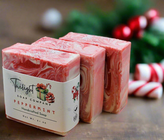 Holiday Soap Peppermint Bar Soap With Shea Butter an Aloe