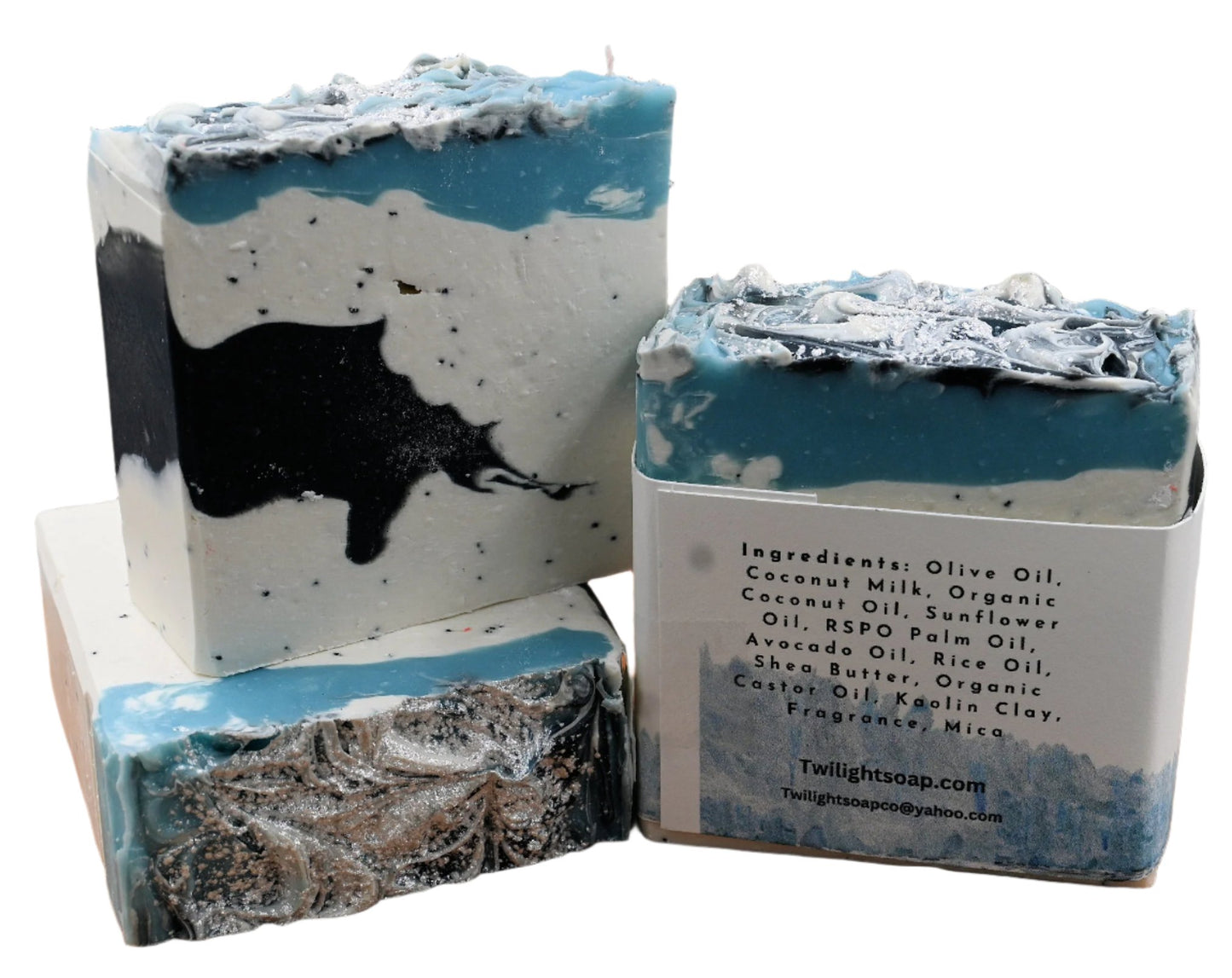 Snowy Owl Poppy Seed Exfoliating Handmade Bar Soap with Activated Charcoal and Coconut Milk