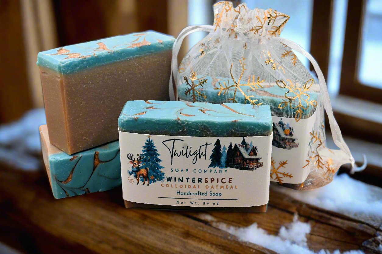 Winter Spice Holiday Handmade Bar Soap with Colloidal Oatmeal