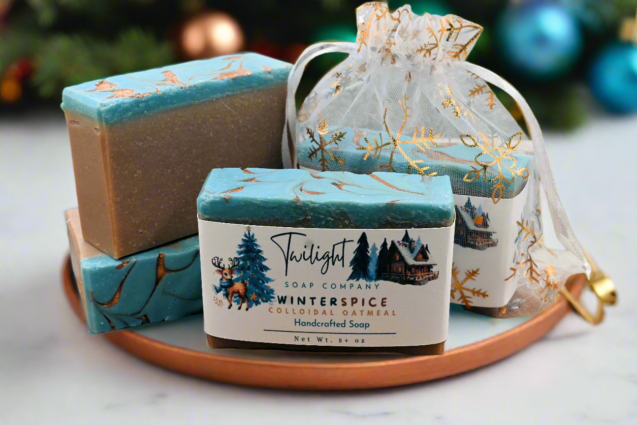 Winter Spice Holiday Handmade Bar Soap with Colloidal Oatmeal