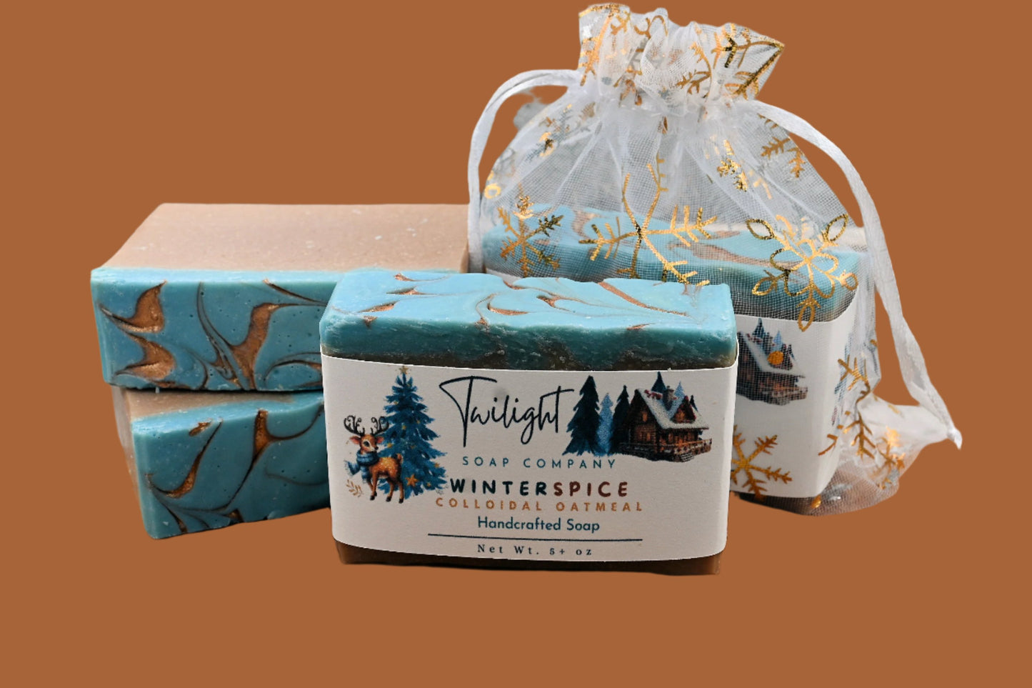 Winter Spice Holiday Handmade Bar Soap with Colloidal Oatmeal