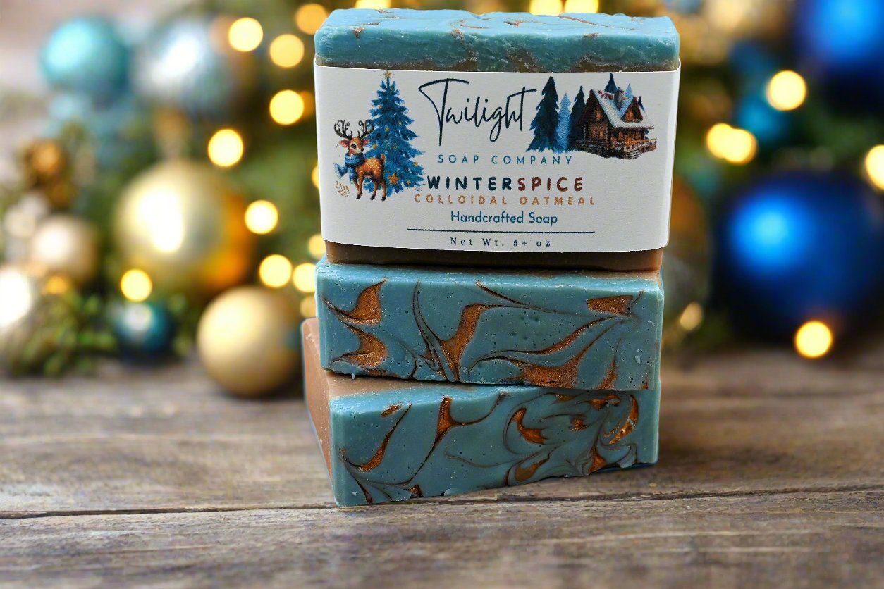 Winter Spice Holiday Handmade Bar Soap with Colloidal Oatmeal