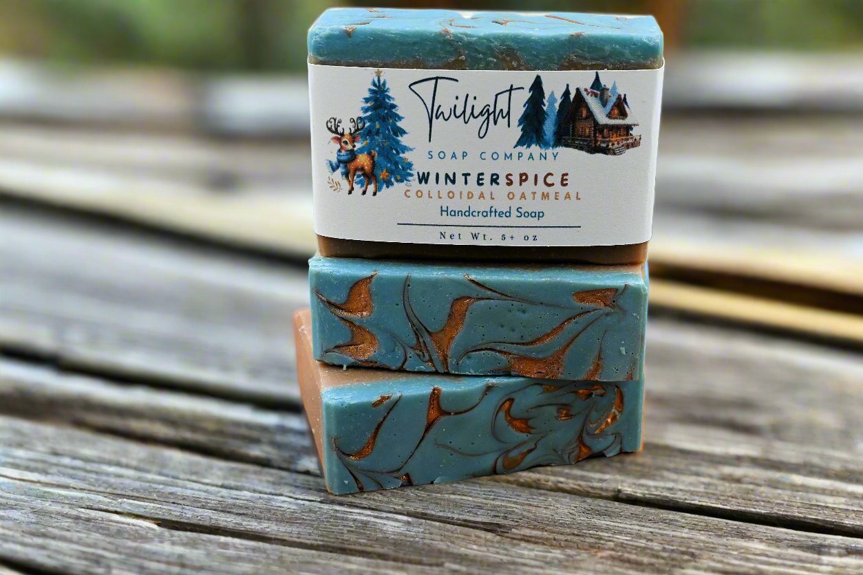 Winter Spice Holiday Handmade Bar Soap with Colloidal Oatmeal