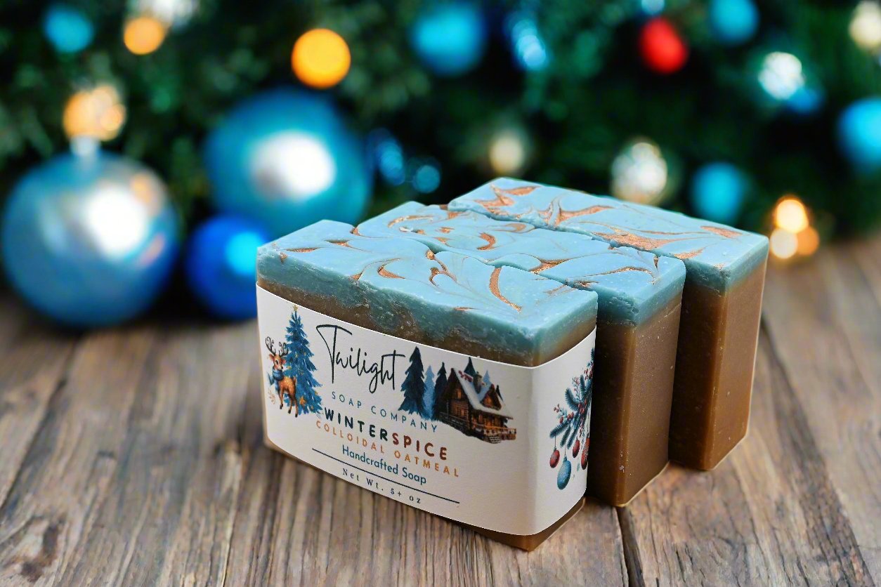 Winter Spice Holiday Handmade Bar Soap with Colloidal Oatmeal