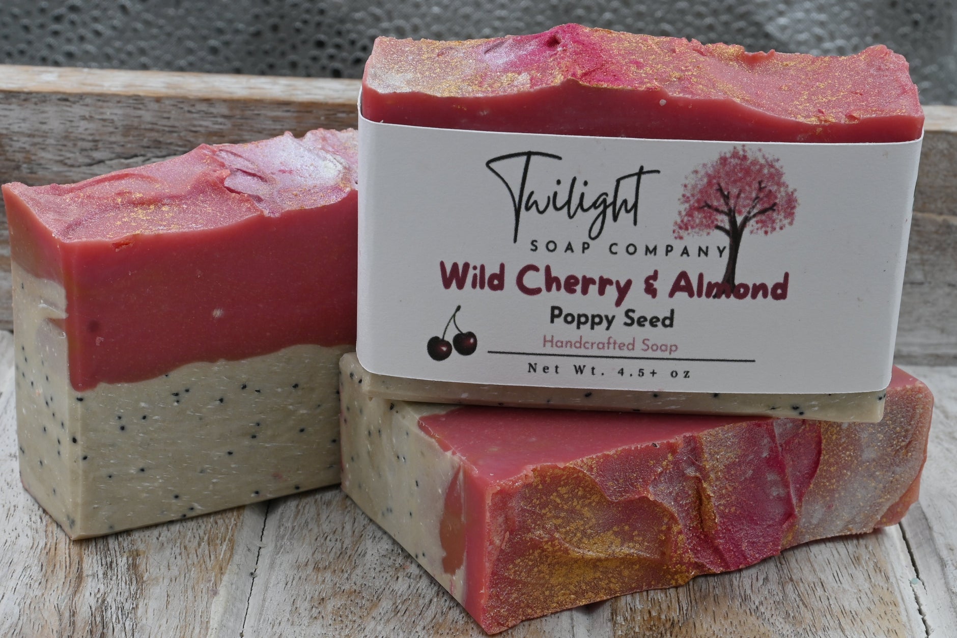 strawberry and poppy seed cleansing bar Wild Cherry and Almond Poppy Seed Soap Coconut Milk Plant Based Natura –  TwilightSoapCompany