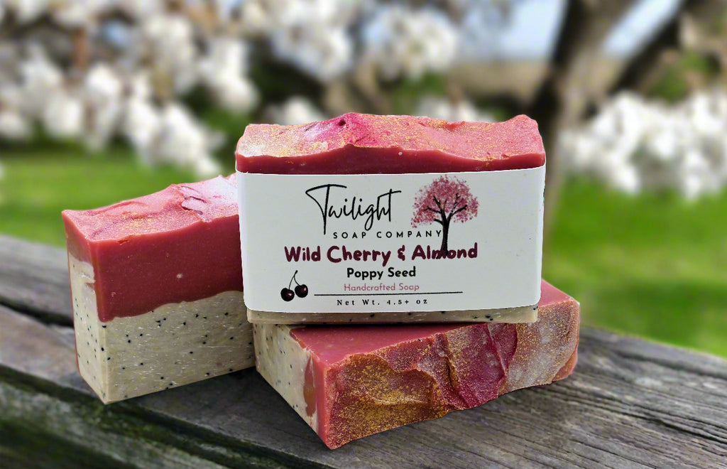 strawberry and poppy seed cleansing bar Wild Cherry and Almond Poppy Seed Soap Coconut Milk Plant Based Natura –  TwilightSoapCompany
