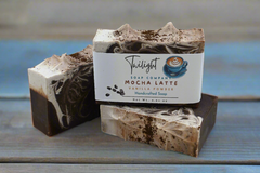 Mocha Latte Coffee Soap, with Vanilla Cream, Organic Coffee,  Exfoliating Plant Based Natural Handmade Bar Soap