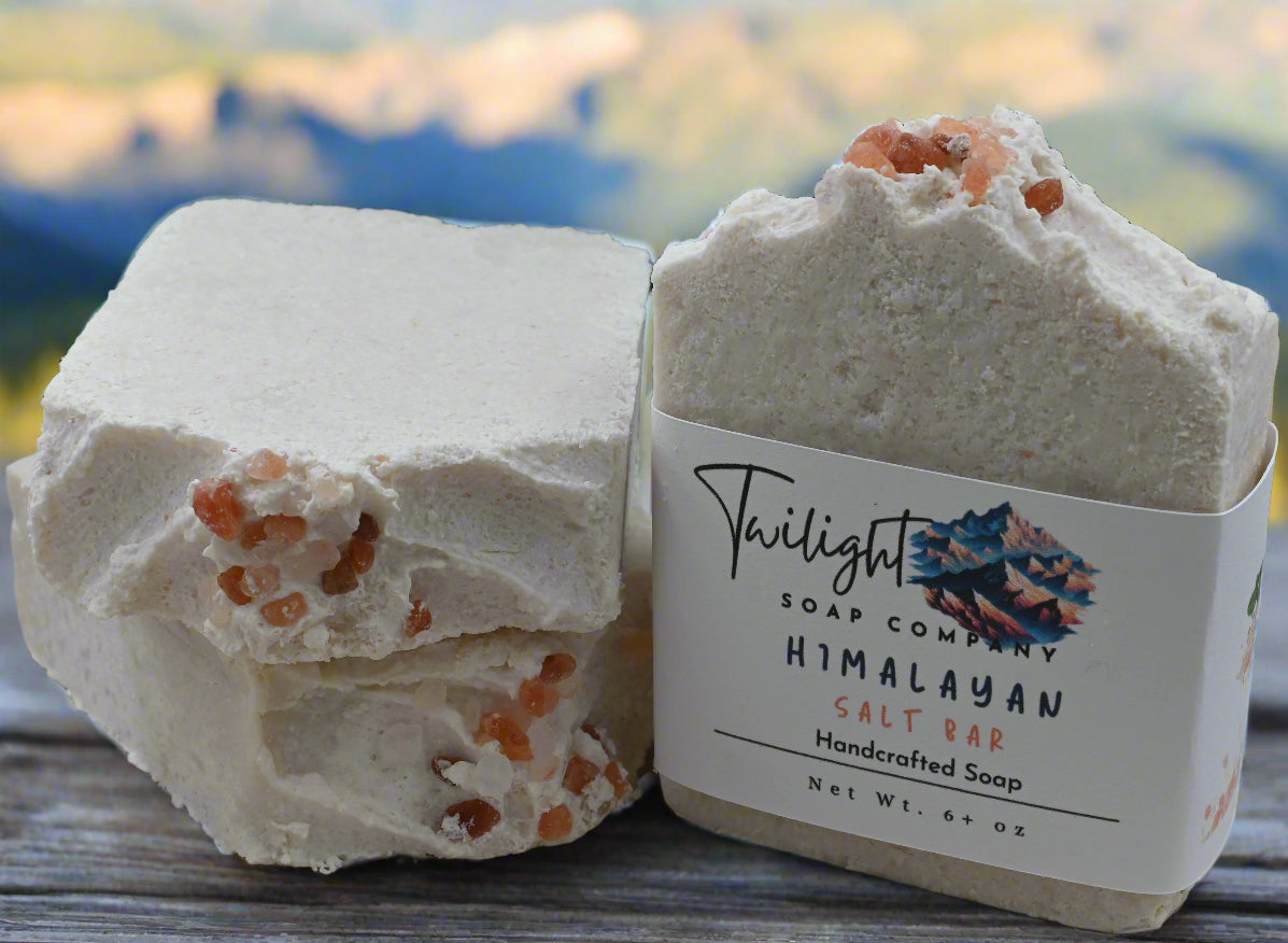 Himalayan Salt Bar,  Exfoliating Plant Based Natural Handmade Spa Bar Soap