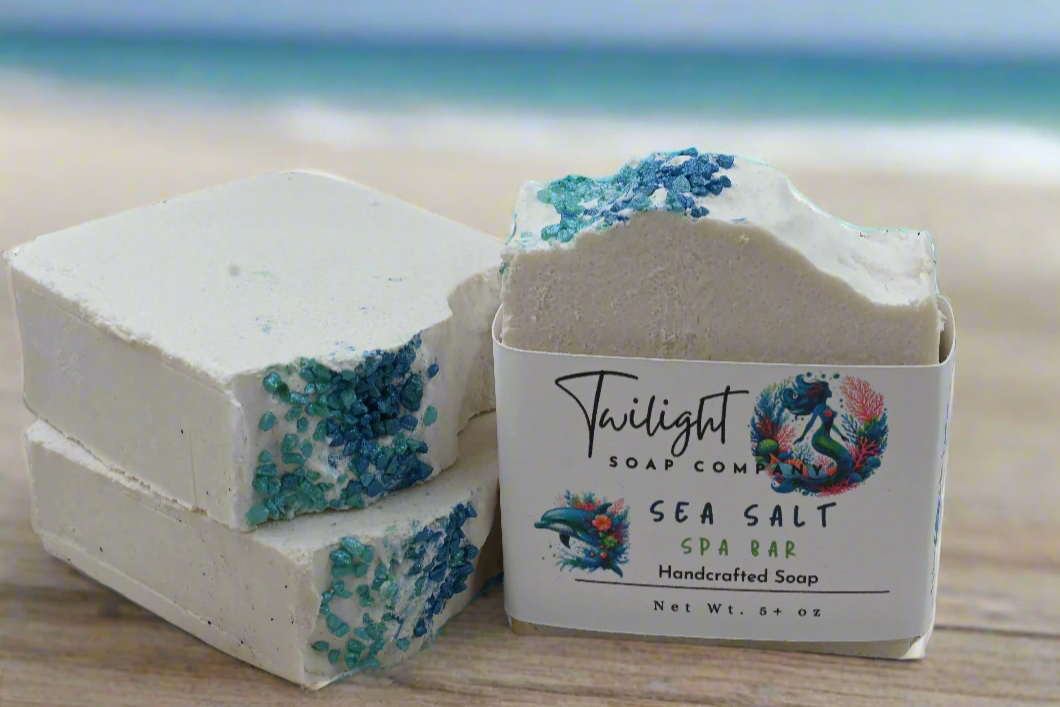 Sea Salt Soap, All Natural Handmade Soap, Gentle Exfoliating Salt Soap, Essential Oil Soap Gift