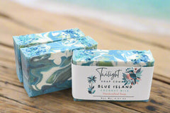 Natural Plant Based Tropical Coconut Milk Soap "Blue Island" with Shea Butter