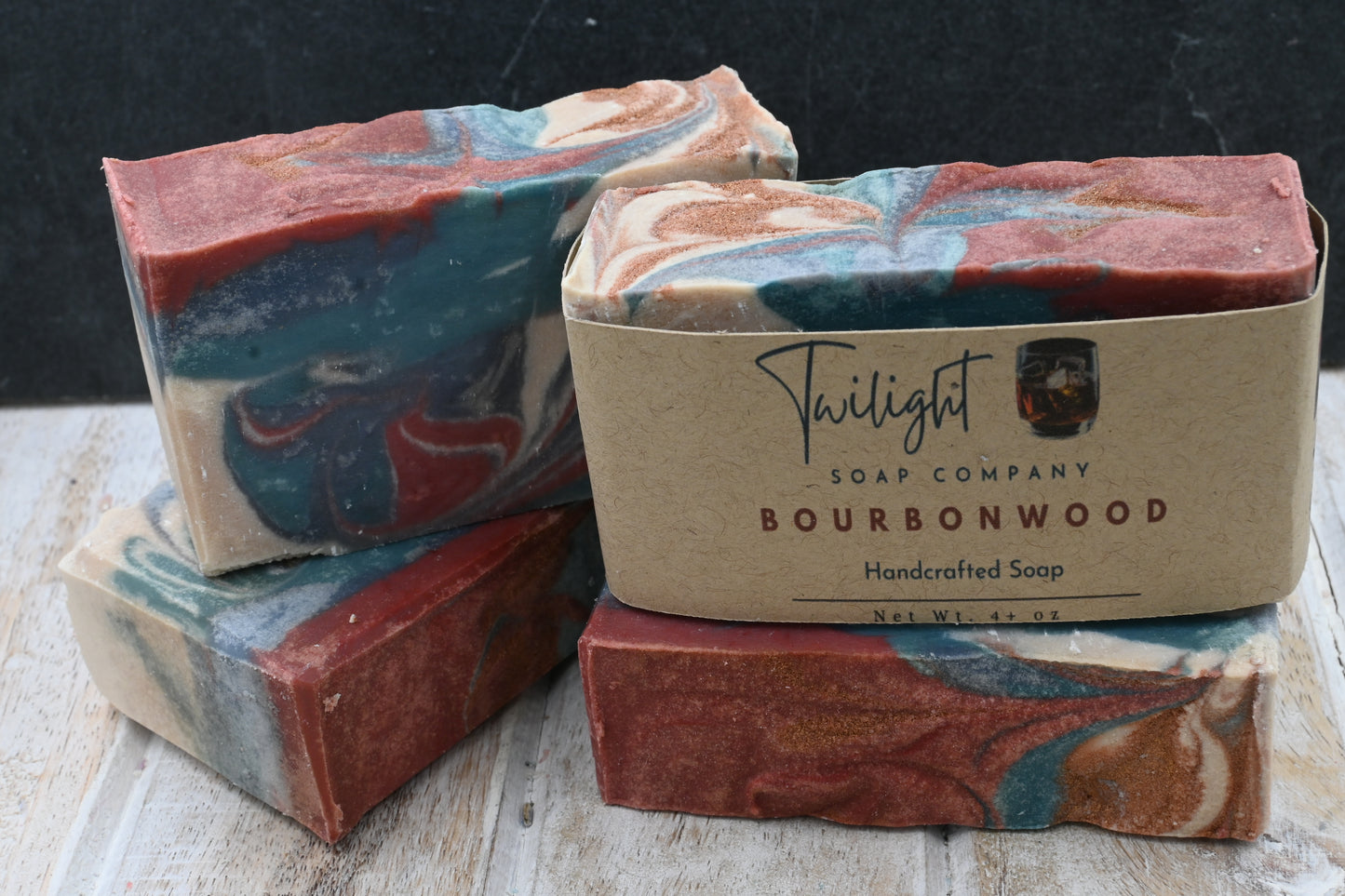Bourbon Wood Soap, Plant Based Natural Aloe Vera Handmade Bar Soap