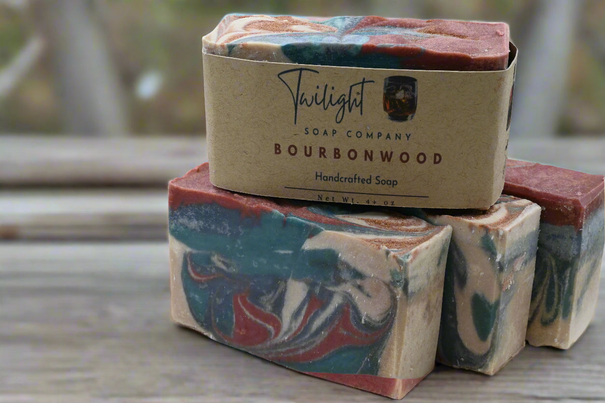 Bourbon Wood Soap, Plant Based Natural Aloe Vera Handmade Bar Soap