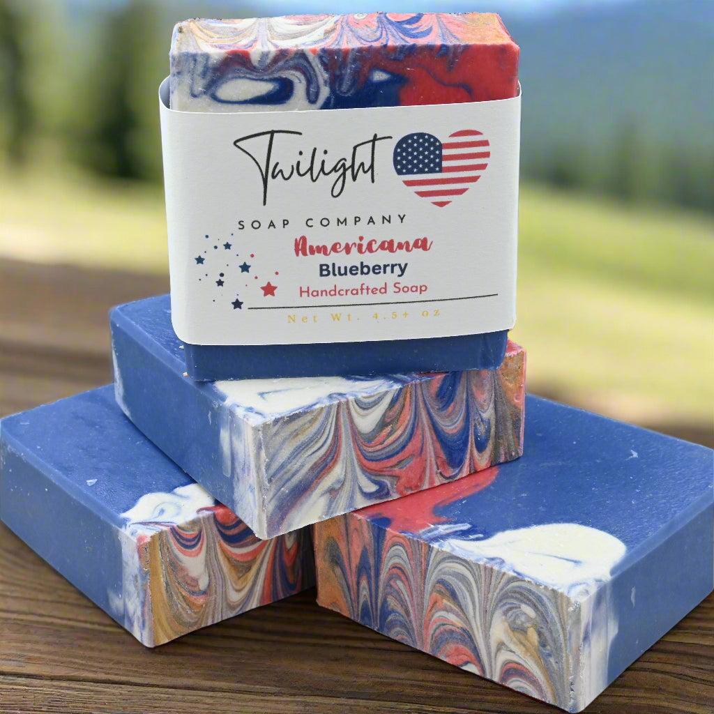 Blueberry Soap Americana Plant Based Natural Aloe Vera Handmade Bar Soap