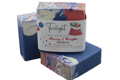 Merry & Bright Blueberry Soap Plant Based Natural Aloe Vera Handmade Bar Soap