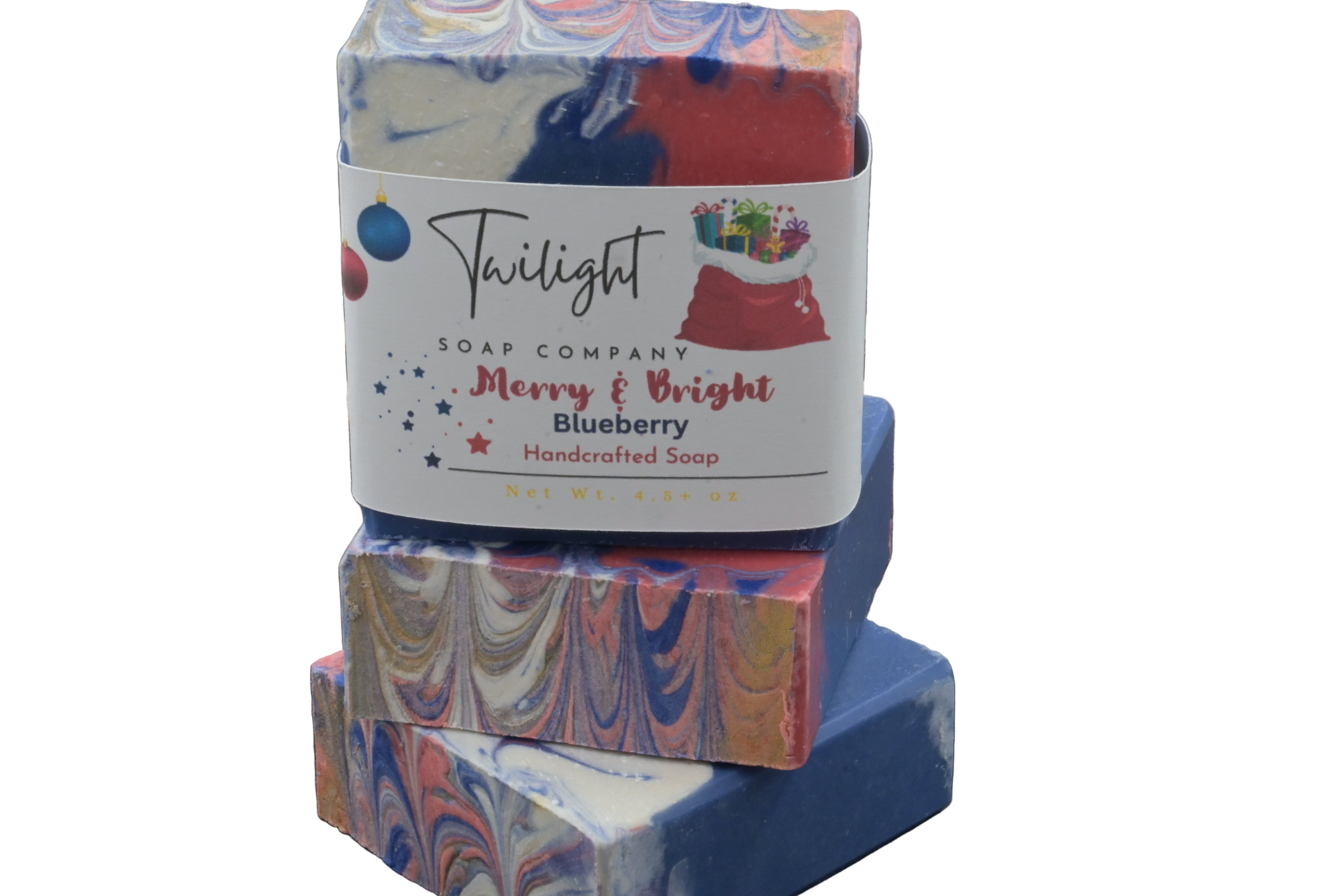 Merry & Bright Blueberry Soap Plant Based Natural Aloe Vera Handmade Bar Soap