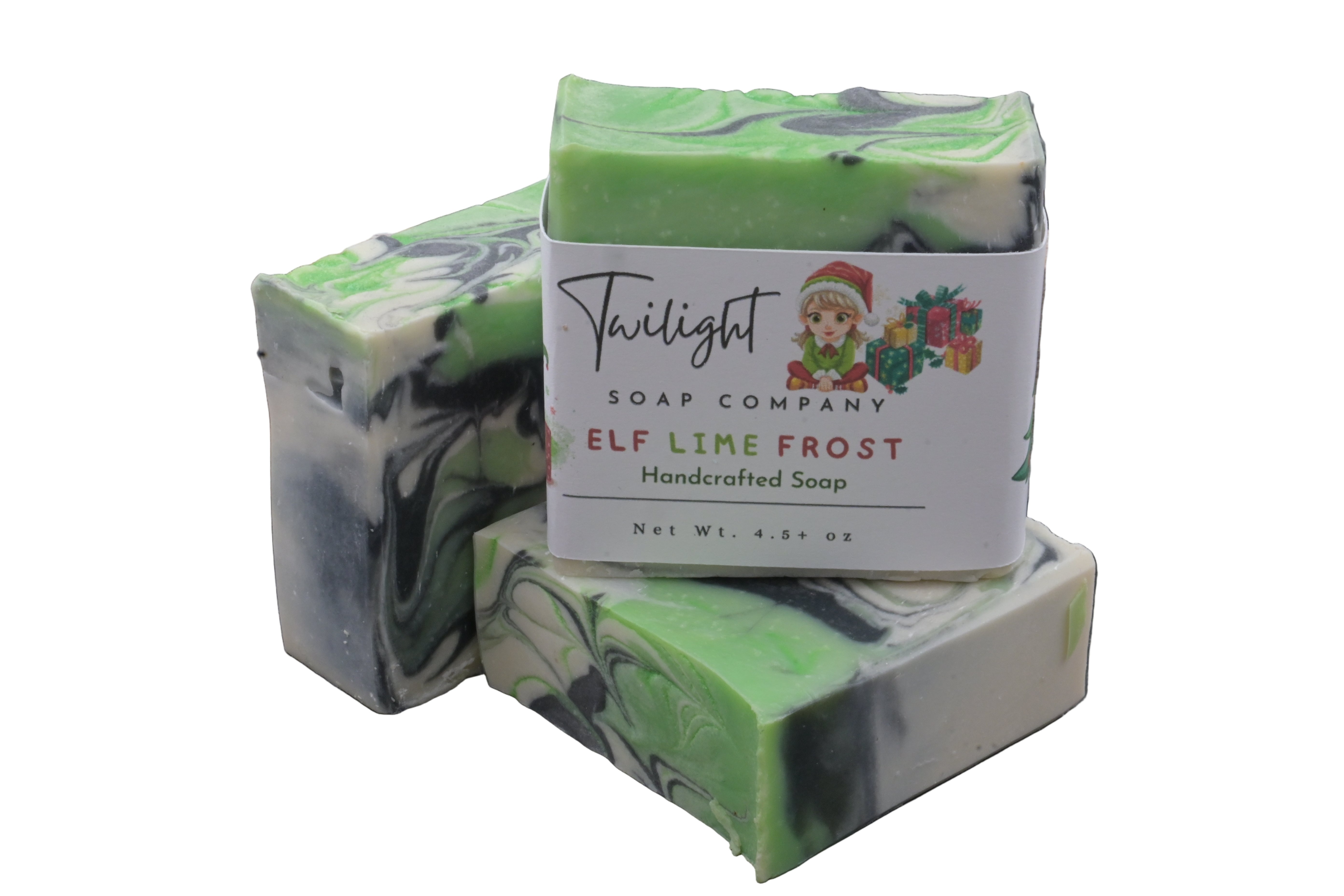 Elf Lime Frost Natural Plant Based Soap with activated Charcoal and Shea Butter